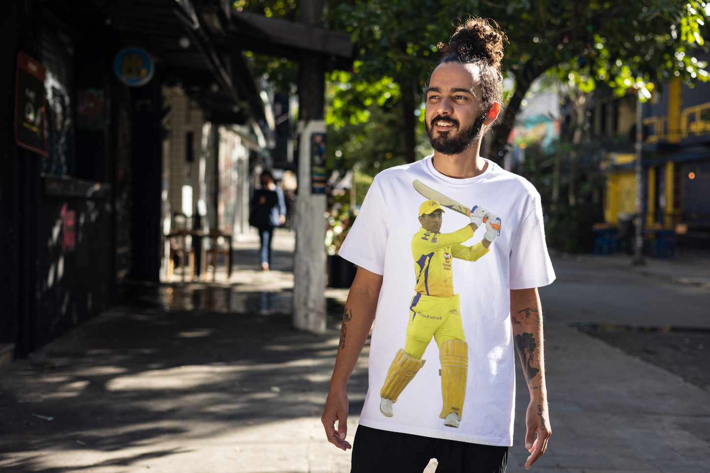 Chennai Super Kings – MSD – T-Shirt mit halblangen Ärmeln und Aufdruck vorne und hinten