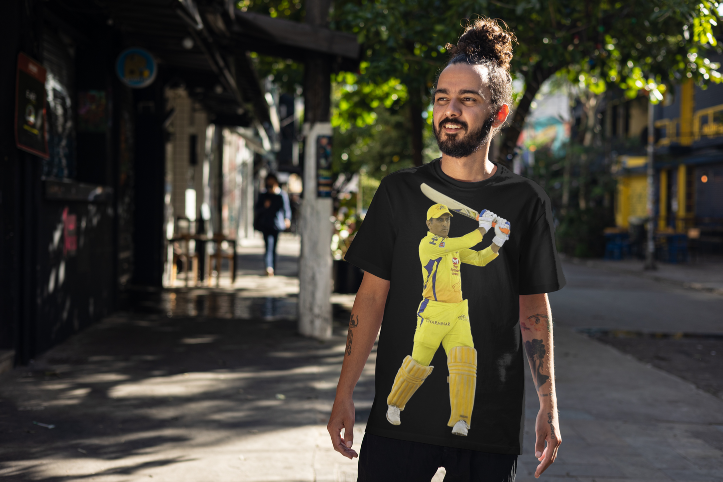Chennai Super Kings – MSD – T-Shirt mit halblangen Ärmeln und Aufdruck vorne und hinten