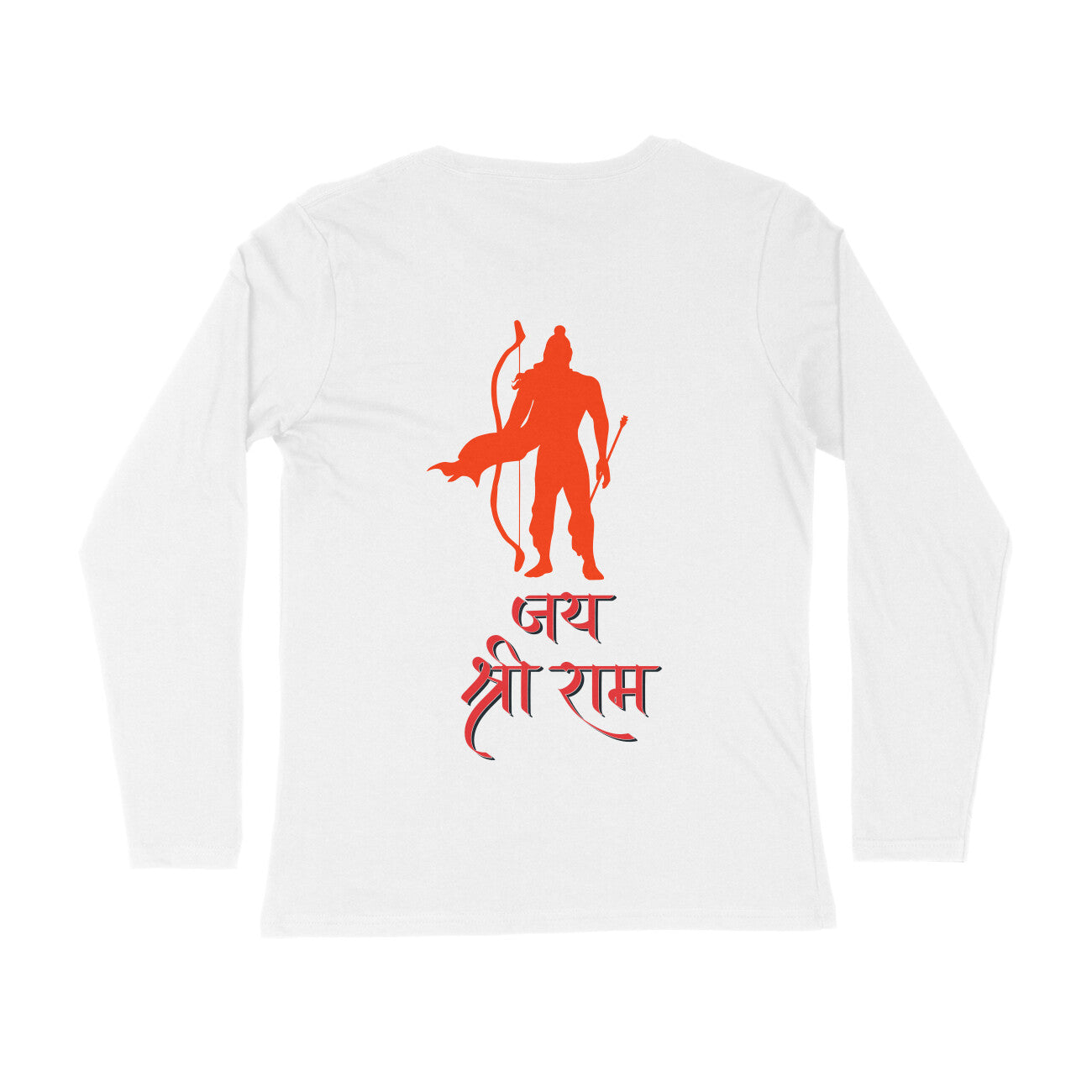 Men's Full Sleeve Round Neck T-Shirt - Jai Shree Ram & Mandir Printed T-Shirt - arkkart