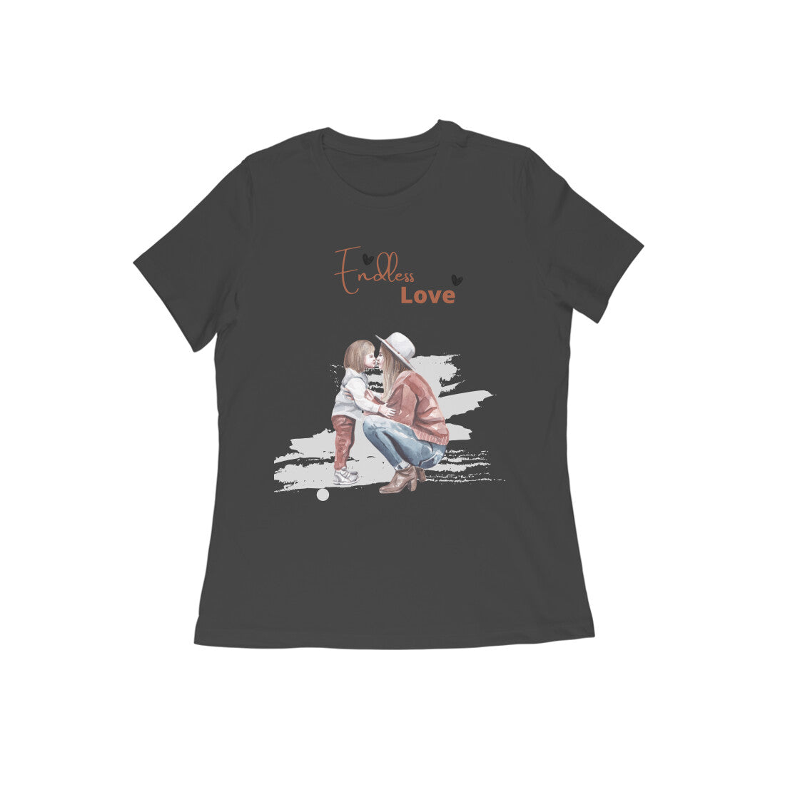 Women's Half Sleeve Round Neck T-Shirt - Endless Love - arkkart