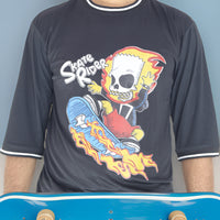 Skate Rider Printed Round Neck Down Shoulder T-Shirt - arkkart