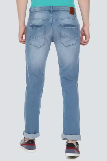 Men's Blue Jeans Slim Fit Dobby Jeans