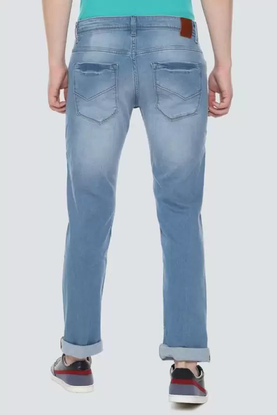 Men's Blue Jeans Slim Fit Dobby Jeans - arkkart