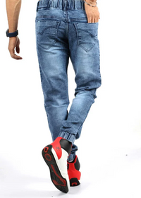 Men Jogger Fit Mid Rise Blue Jeans - arkkart