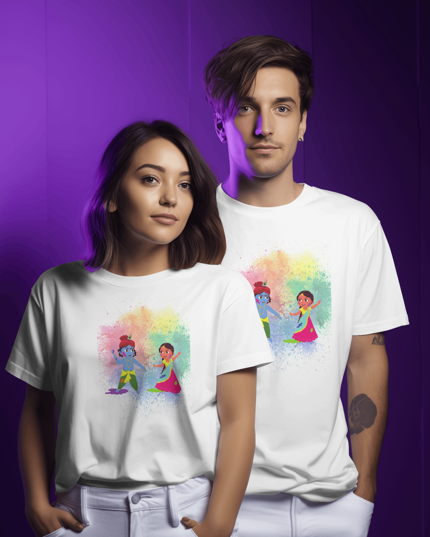 Radha Krishna - Unisex Holi T-Shirt - arkkart