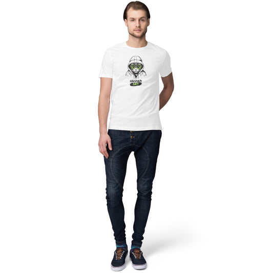 Men's Half Sleeve Round Neck Hacker Cat Printed T-Shirt