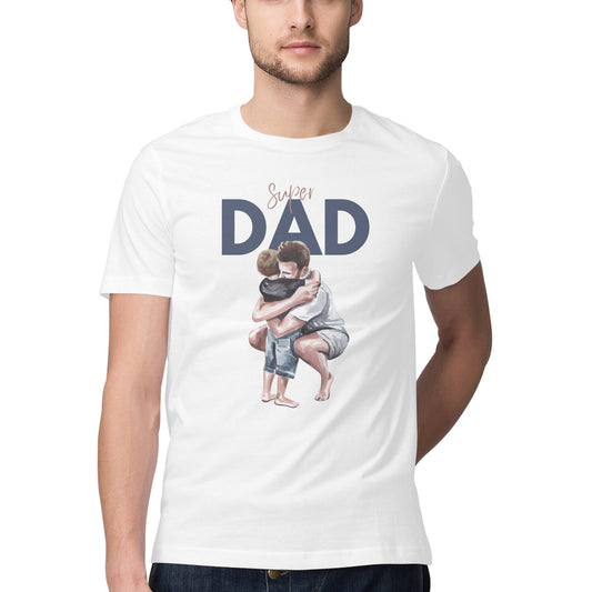 Men's Half Sleeve Round Neck T-Shirt - Super DAD Printed