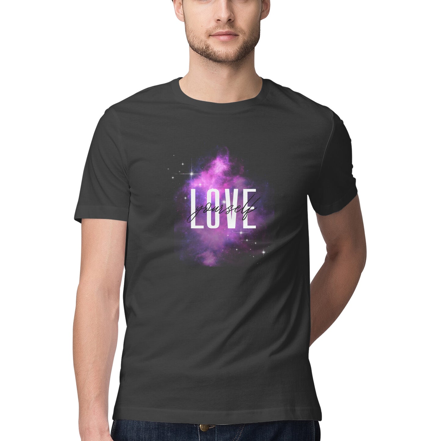 Men's Half Sleeve Round Neck T-Shirt - Love Yourself Printed - arkkart