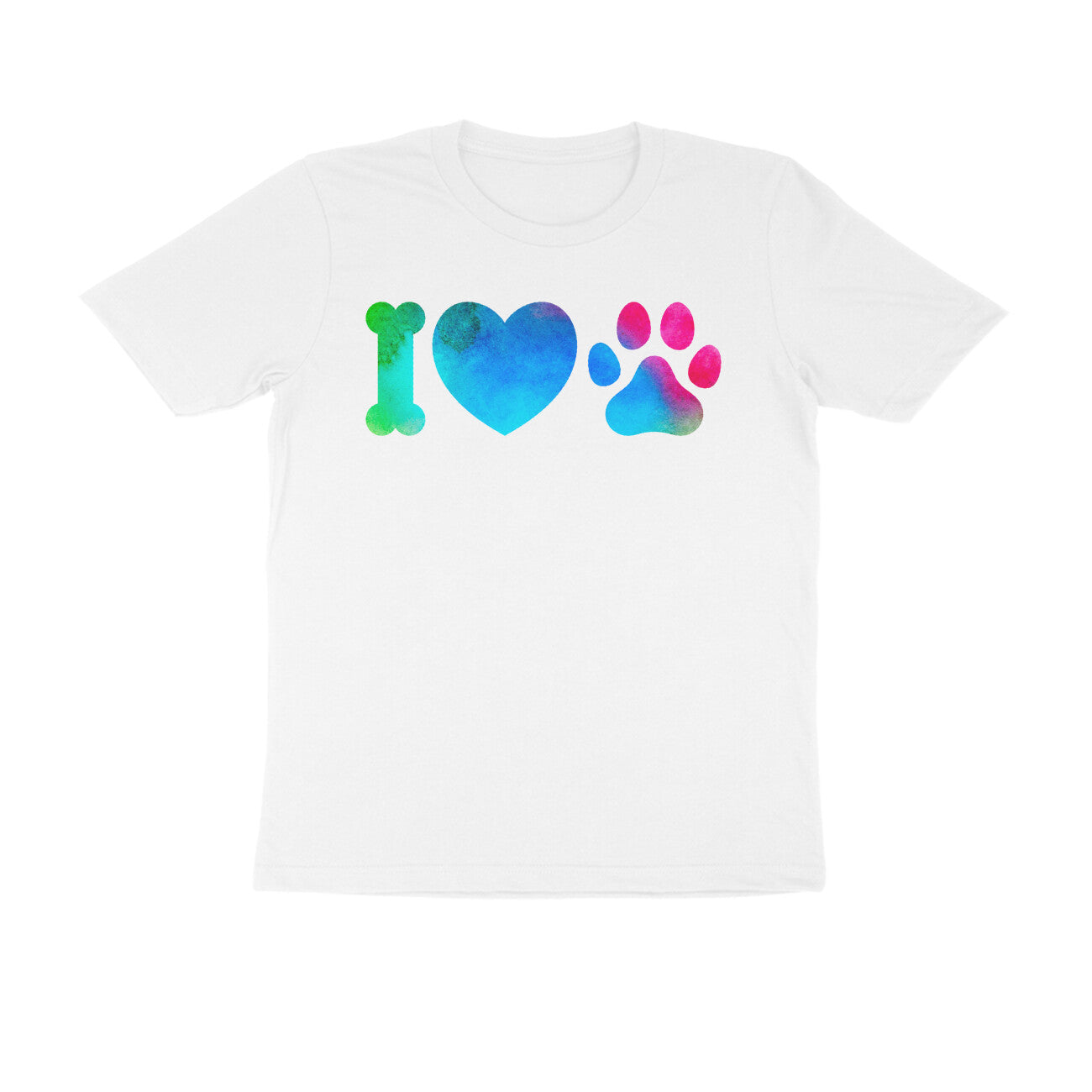 Men's Half Sleeve Round Neck T-Shirt - I Love Dog - arkkart