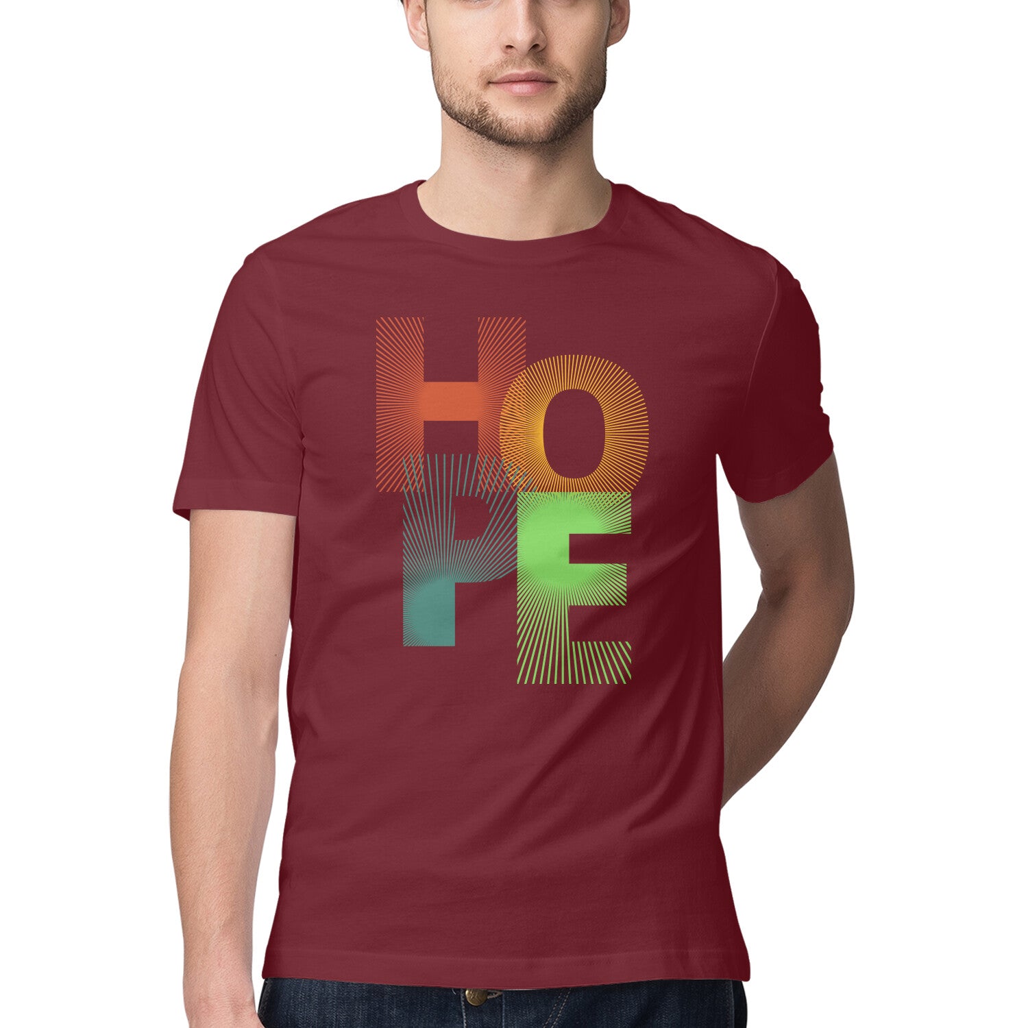 Men's Half Sleeve Round Neck T-Shirt - HOPE Printed - arkkart