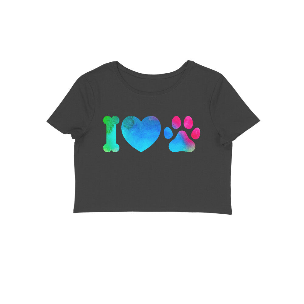 Women's Crop Tops - I Love My Dog Printed Tops