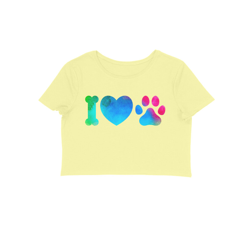 Women's Crop Tops - I Love My Dog Printed Tops