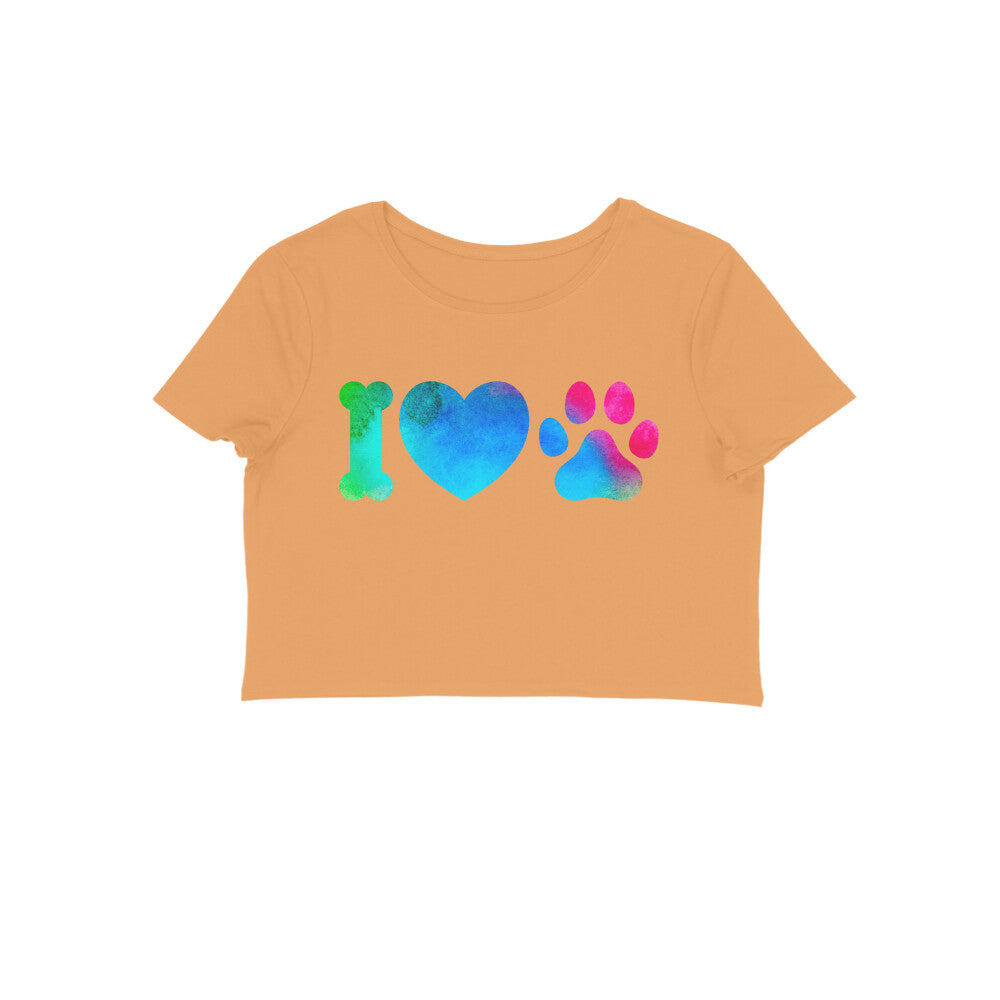 Women's Crop Tops - I Love My Dog Printed Tops