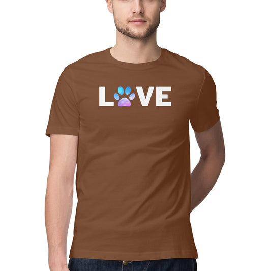 Men's Half Sleeve Round Neck T-Shirt Love Printed