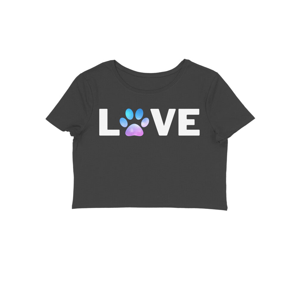 Women's Crop Tops Love Printed - arkkart