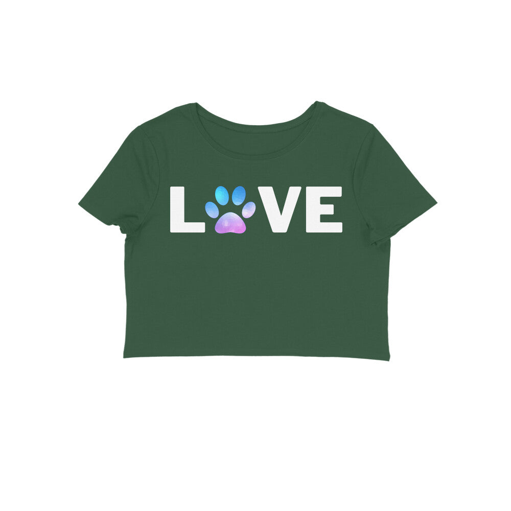 Women's Crop Tops Love Printed - arkkart