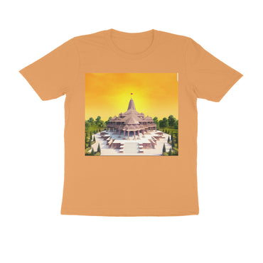 Men's Half Sleeve Round Neck T-Shirt - Ram Mandir Printed T-Shirt - arkkart