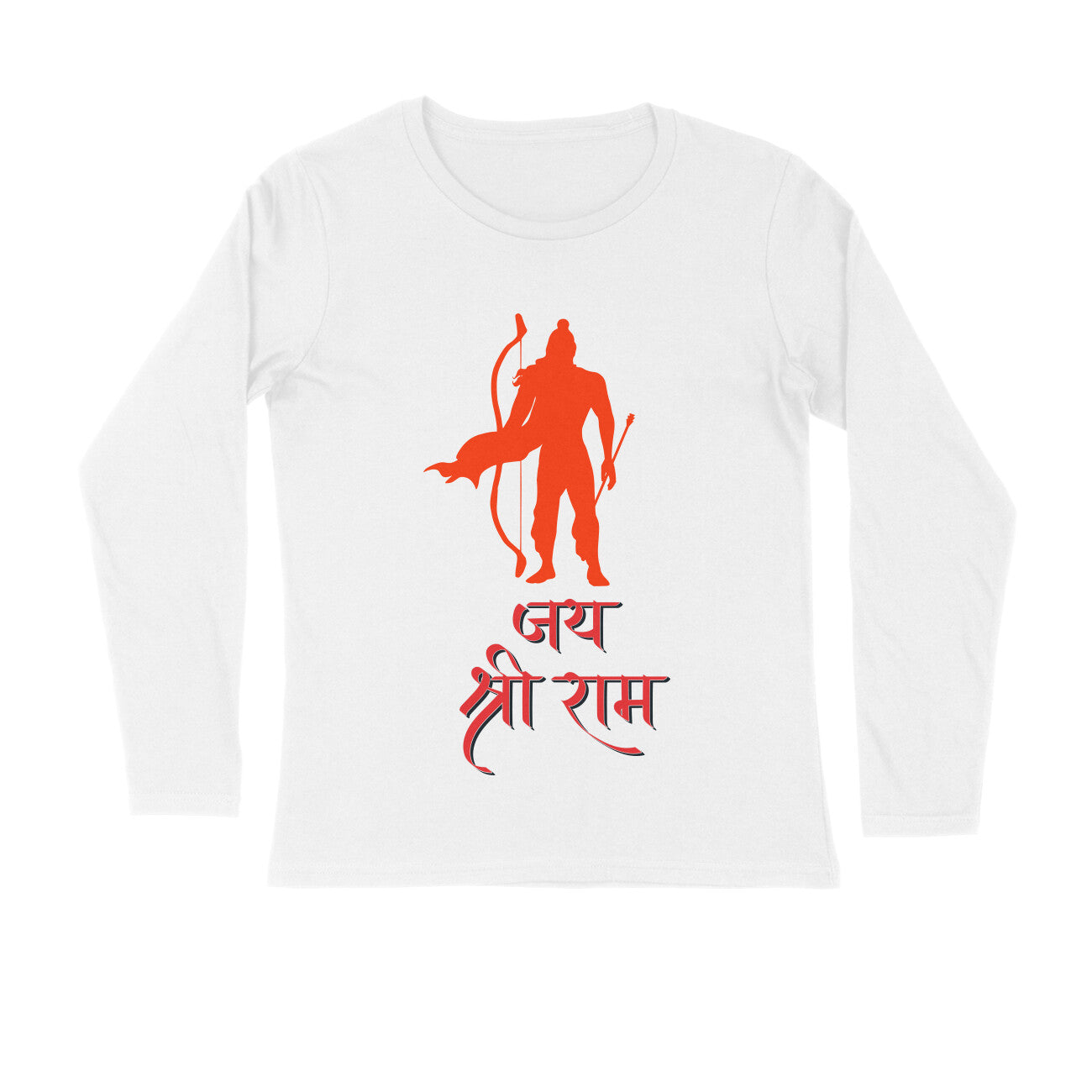 Men's Full Sleeve Round Neck T-Shirt - Jai Shree Ram Printed T-Shirt - arkkart