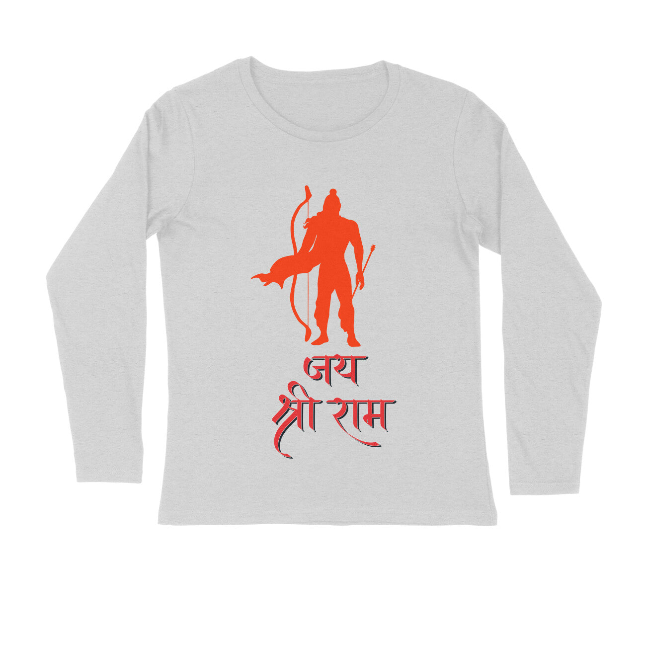 Men's Full Sleeve Round Neck T-Shirt - Jai Shree Ram Printed T-Shirt