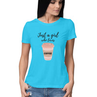 Women's Half Sleeve Round Neck T-Shirt - Coffee Printed - arkkart