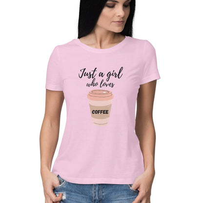Women's Half Sleeve Round Neck T-Shirt - Coffee Printed