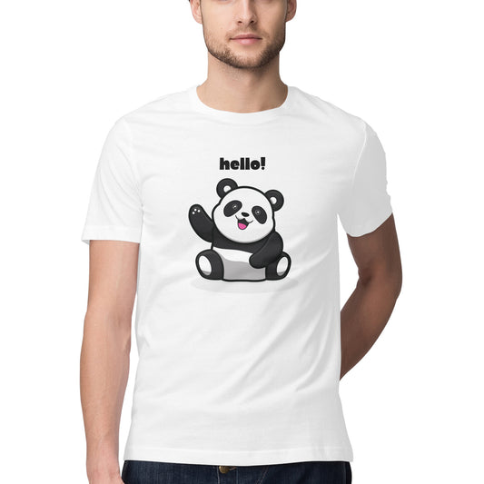 Men's Half Sleeve Round Neck T-Shirt - Panda Printed T-Shirt