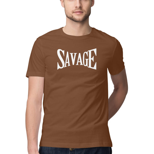 Men's Half Sleeve Round Neck T-Shirt - SAVAGE Printed