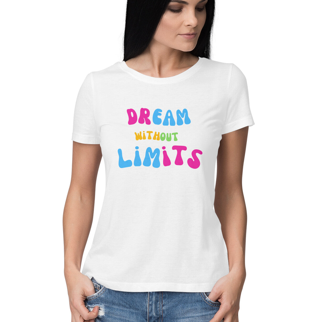 Women's Colorful Motivational Typography T-Shirt - arkkart