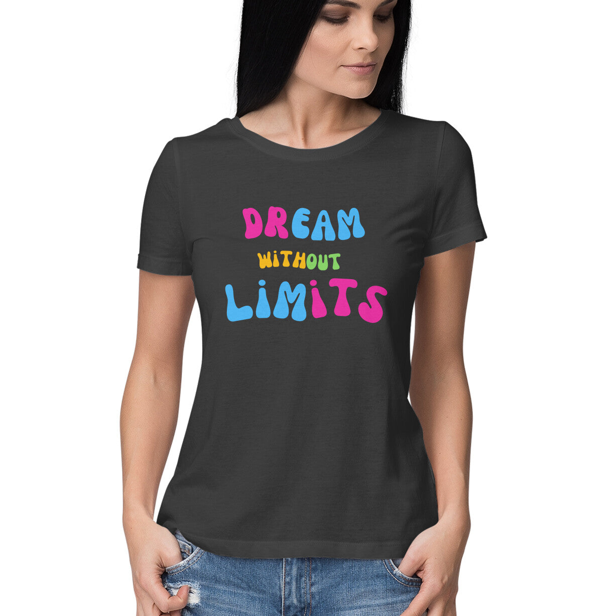 Women's Colorful Motivational Typography T-Shirt - arkkart