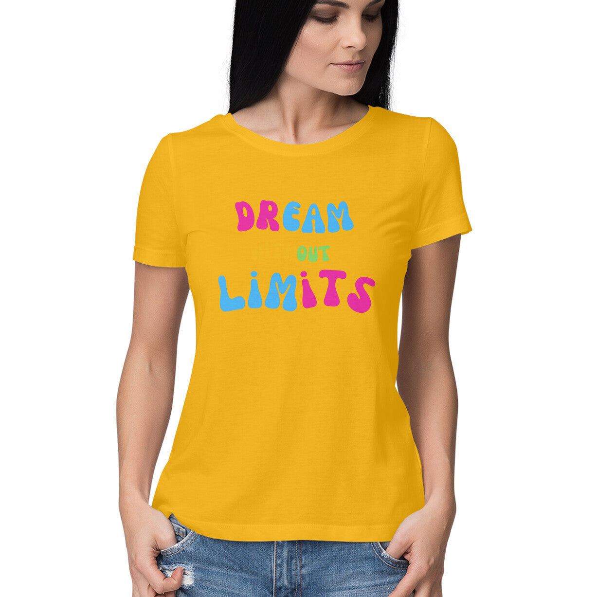 Women's Colorful Motivational Typography T-Shirt - arkkart