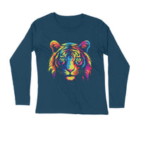 Men's Full Sleeve Round Neck Rainbow Tiger T-Shirt - arkkart