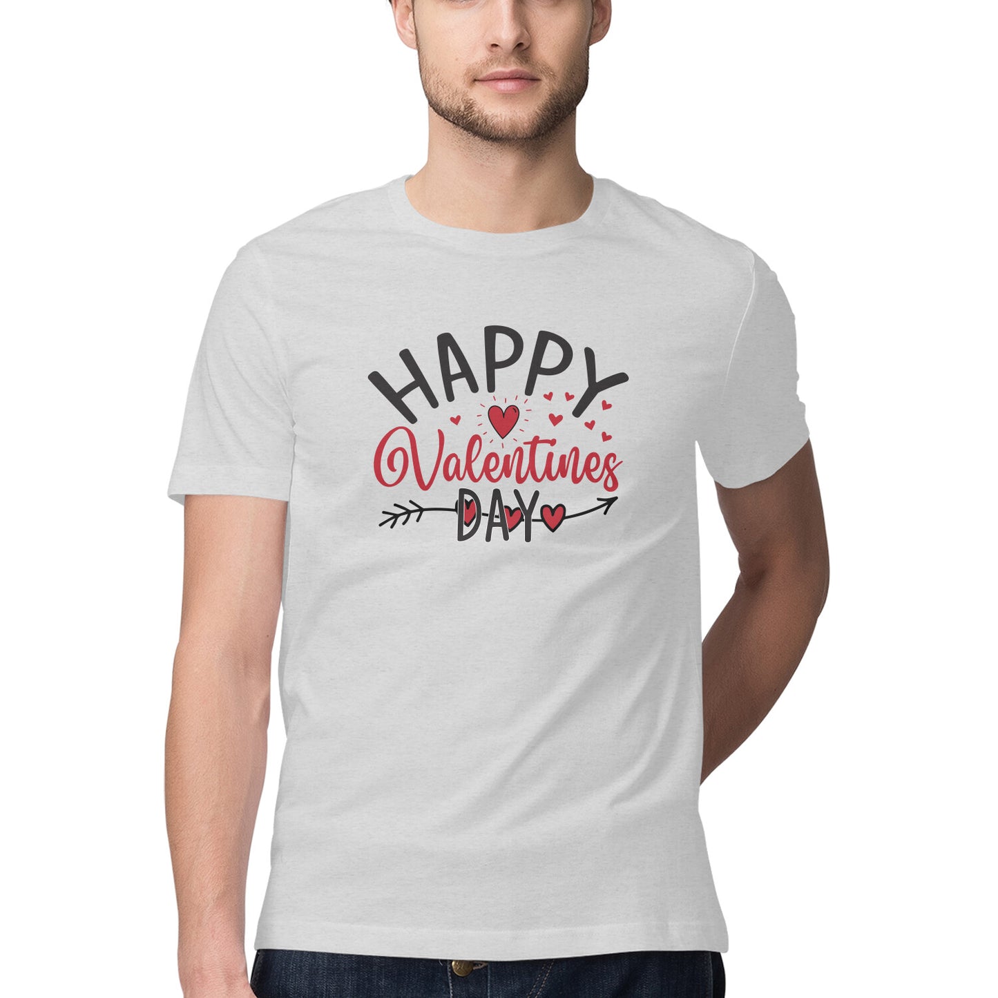 Men's Happy Valentines Day - Half Sleeve Round Neck T-Shirt