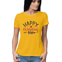 Women's Happy Valentine Day - Half Sleeve Round Neck T-Shirt - arkkart