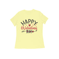 Women's Happy Valentine Day - Half Sleeve Round Neck T-Shirt - arkkart