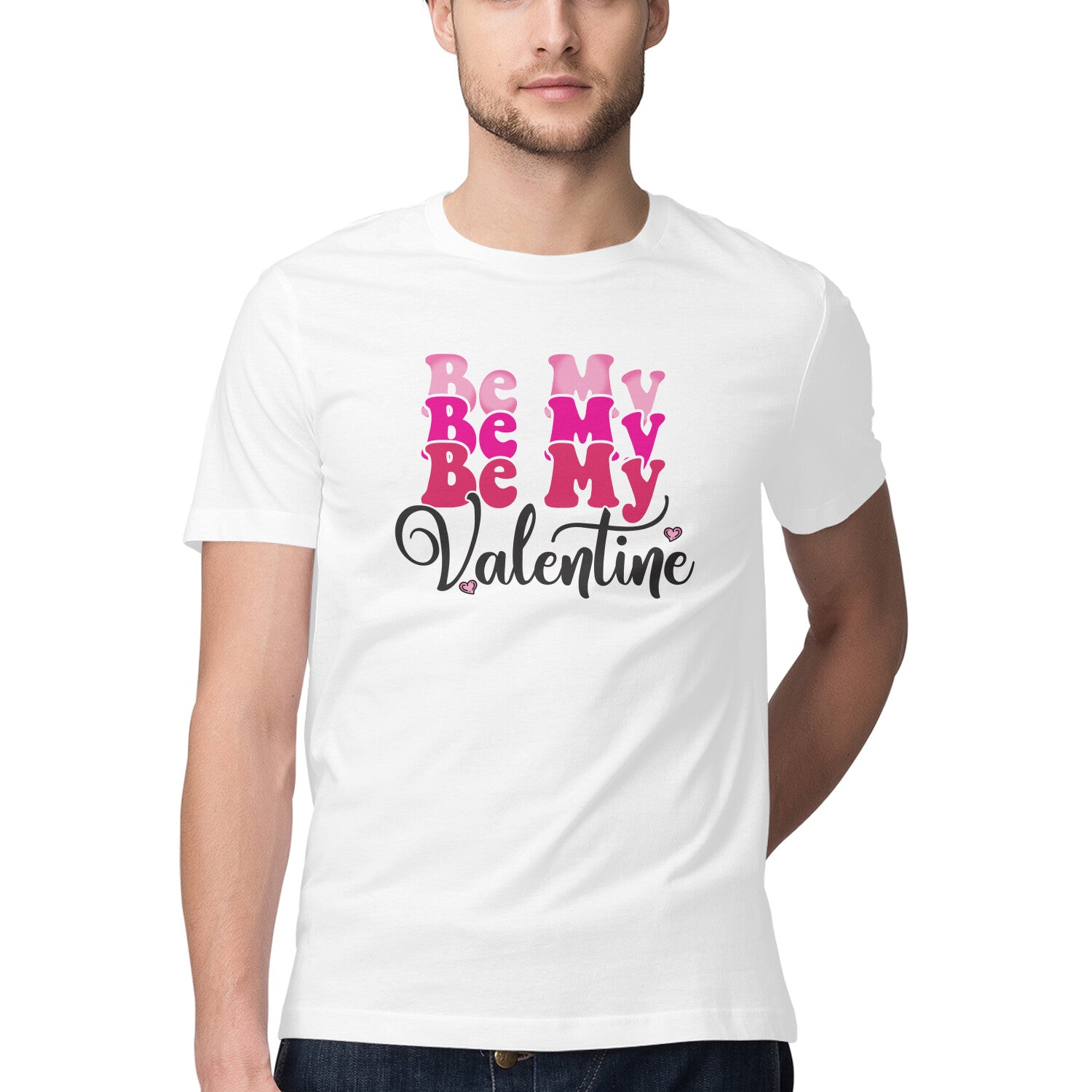 Men's Half Sleeve Round Neck T-Shirt - Be My Valentine - arkkart