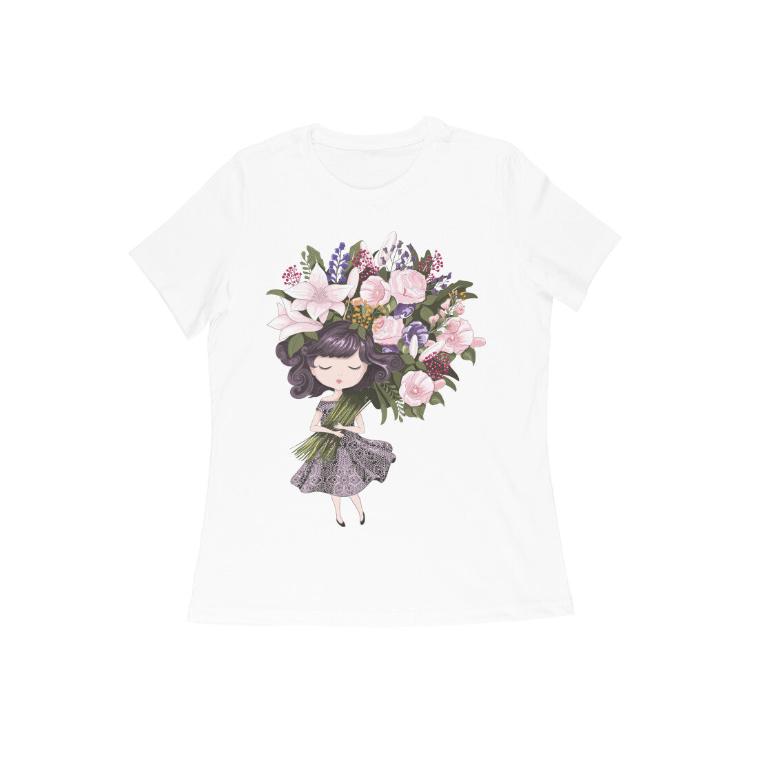 Girl With Flower T-Shirt - arkkart