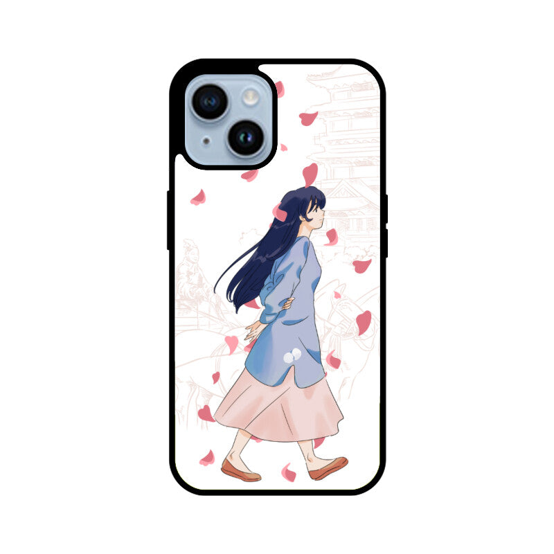 Apple iPhone Glass Phone Case Walking Girl