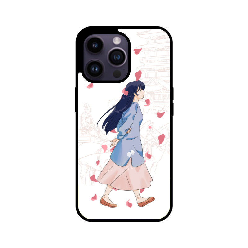 Apple iPhone Glass Phone Case Walking Girl