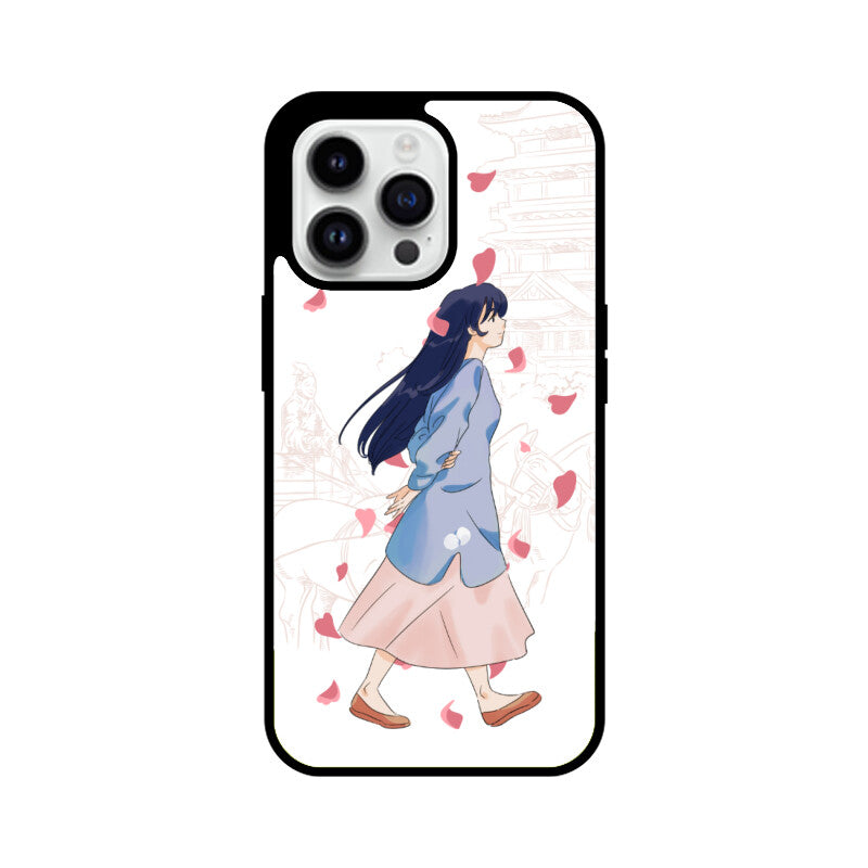 Apple iPhone Glass Phone Case Walking Girl