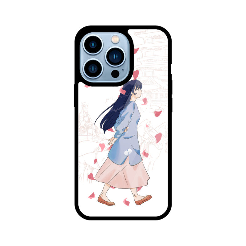 Apple iPhone Glass Phone Case Walking Girl