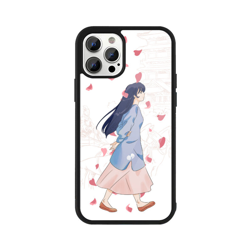 Apple iPhone Glass Phone Case Walking Girl