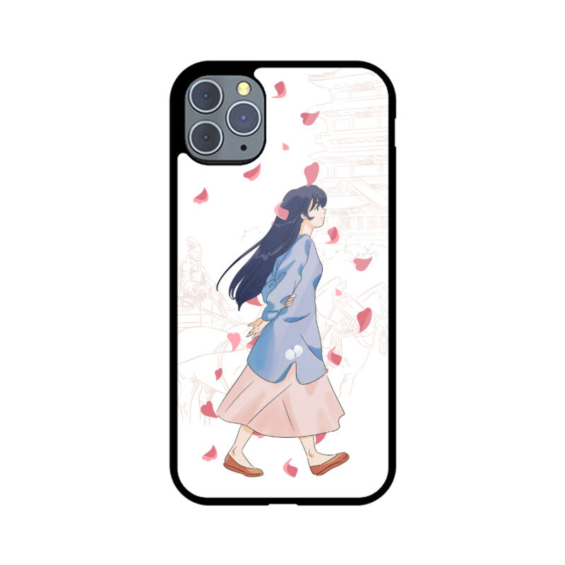 Apple iPhone Glass Phone Case Walking Girl