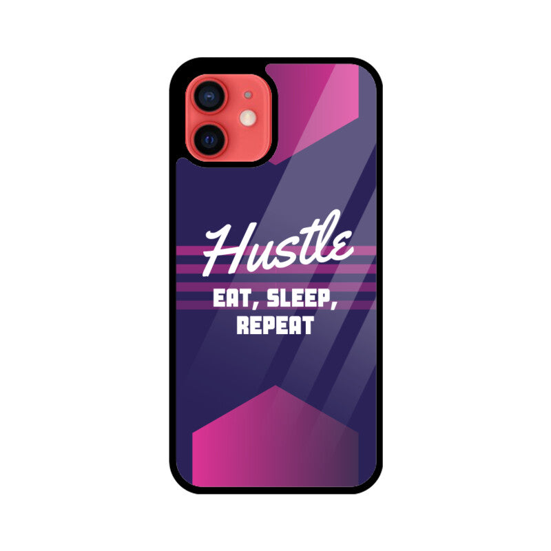 Apple iPhone Glass Phone Case - Hustle (Eat, Sleep, Repeat)