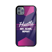 Apple iPhone Glass Phone Case - Hustle (Eat, Sleep, Repeat)