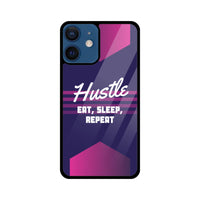 Apple iPhone Glass Phone Case - Hustle (Eat, Sleep, Repeat)