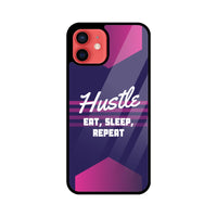 Apple iPhone Glass Phone Case - Hustle (Eat, Sleep, Repeat)