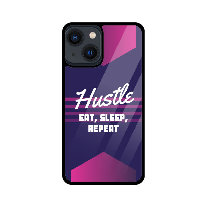 Apple iPhone Glass Phone Case - Hustle (Eat, Sleep, Repeat)