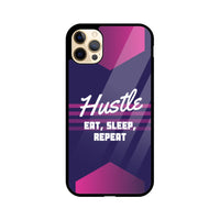 Apple iPhone Glass Phone Case - Hustle (Eat, Sleep, Repeat)