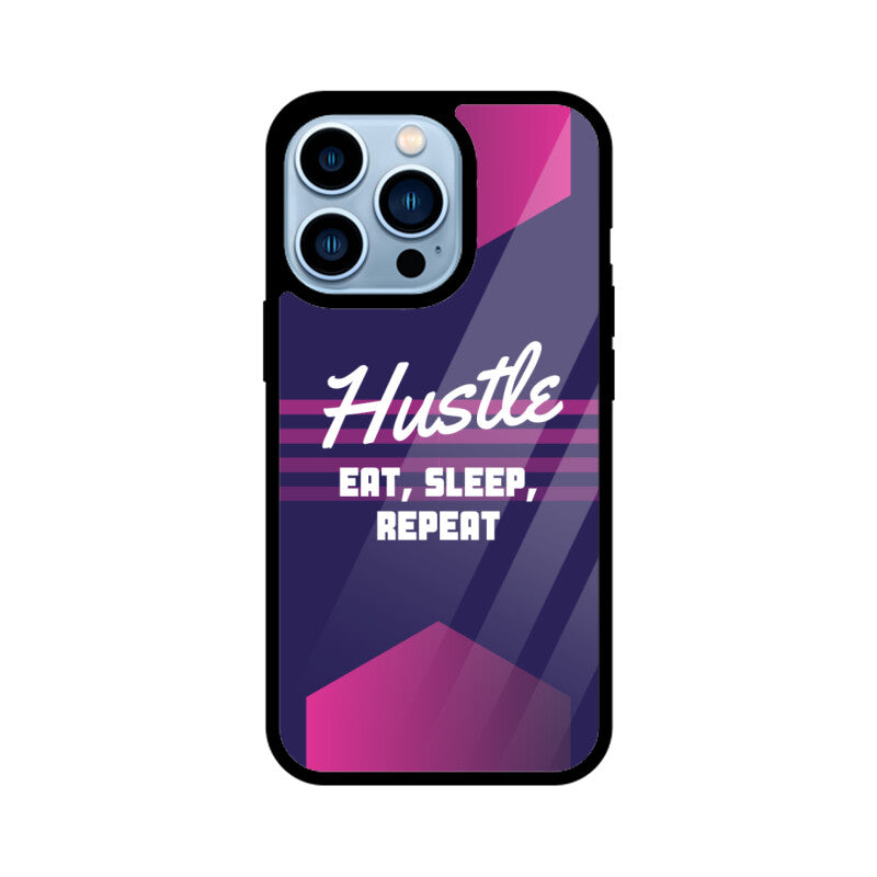 Apple iPhone Glass Phone Case - Hustle (Eat, Sleep, Repeat)