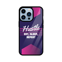 Apple iPhone Glass Phone Case - Hustle (Eat, Sleep, Repeat)